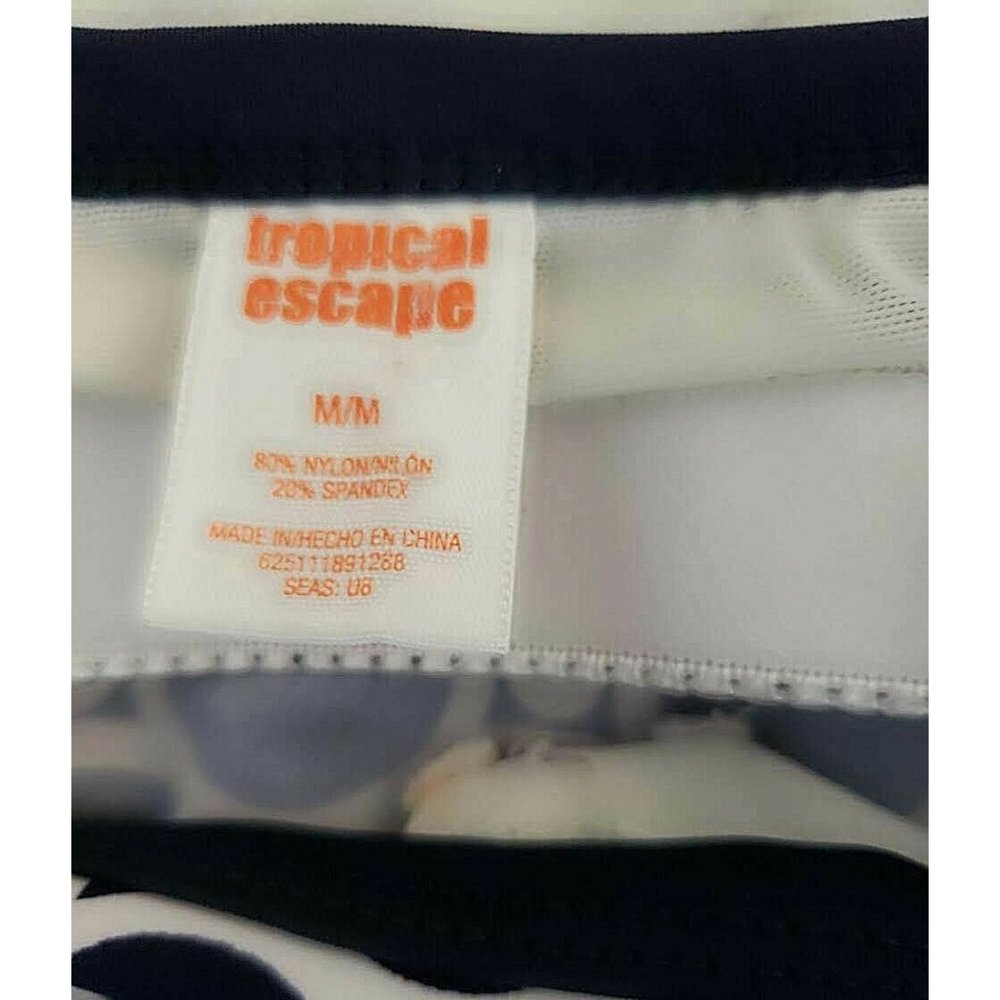 Tropical Escape Swimsuit Tankini Top Blue White M - Picture 8 of 8